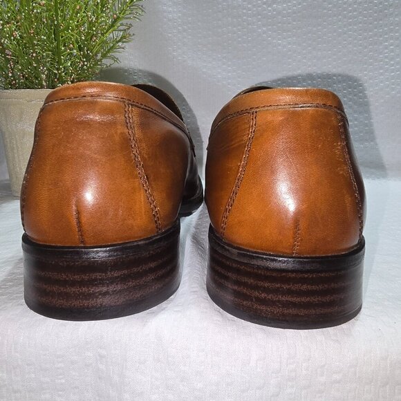 JOHNSTON AND MURPHY FLEX PENNY LOAFERS LEATHER BROWN MENS SIZE  EUC - Picture 9 of 10